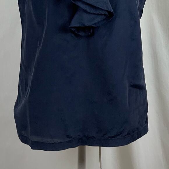 Eddie Bauer Navy Ruffled Academia OfficeCore Feminine Top Size M - Picture 4 of 11